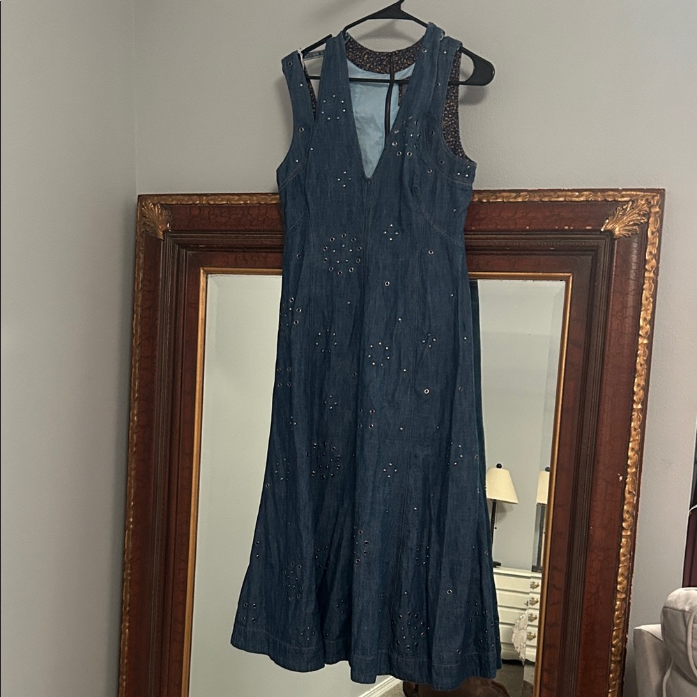 Anthropologie Dark Blue Midi Dress